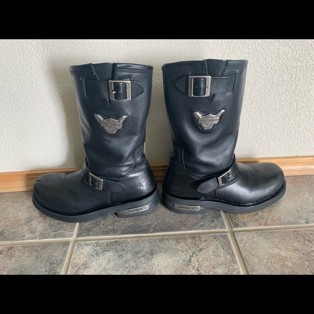 Harley Davidson steel toed leather riding boots